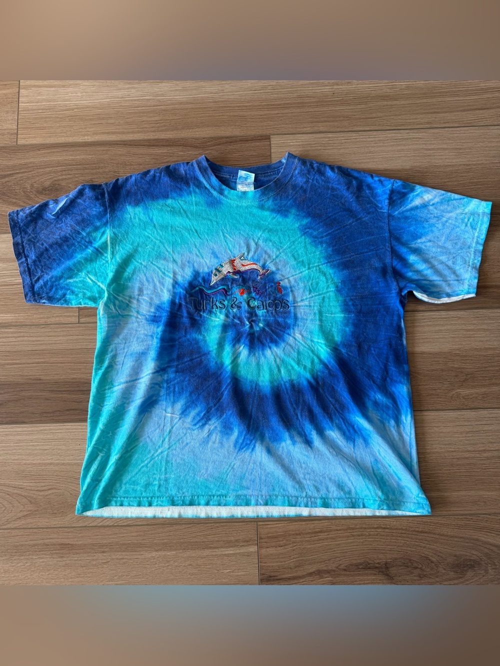 Turks & Caicos Vintage Tie Dye Embroidered T-Shirt